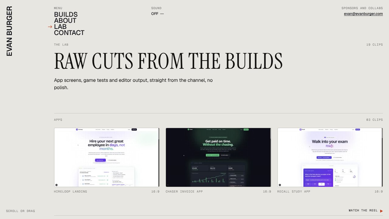Portfolio site, a screenshot of the build